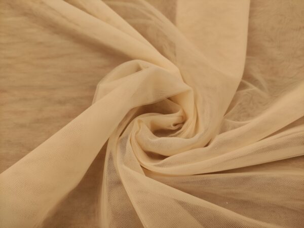 Tessuto Tulle mano seta morbido tinta unita panna
