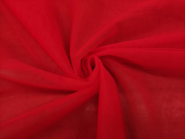 Tessuto Tulle mano seta morbido tinta unita rosso