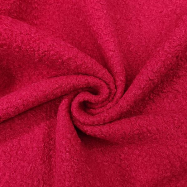 Tessuto per cappotto Bouclè tinta unita fucsia
