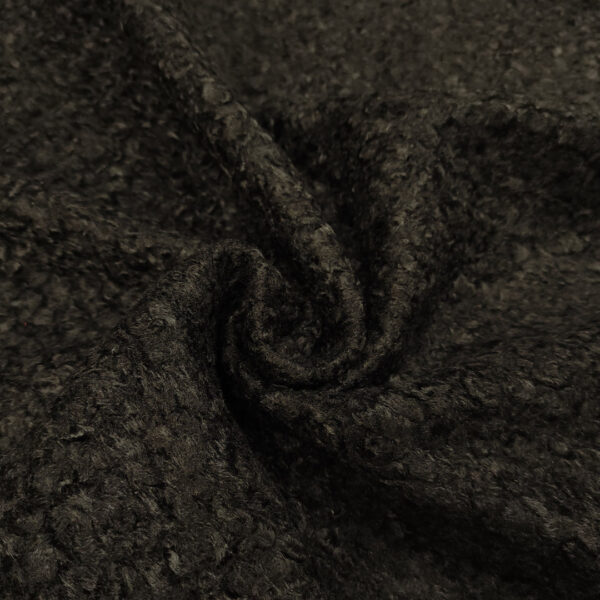 Tessuto Bouclè tinta unita nero