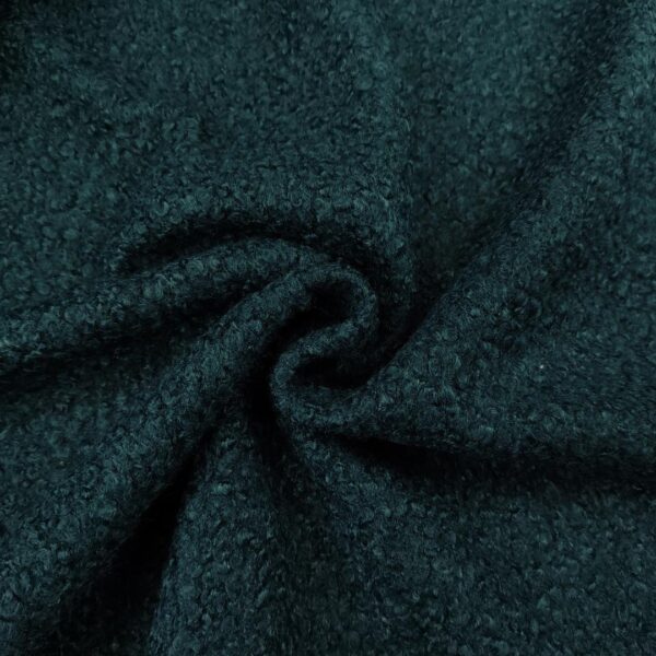 Tessuto per cappotto Bouclè tinta unita petrolio