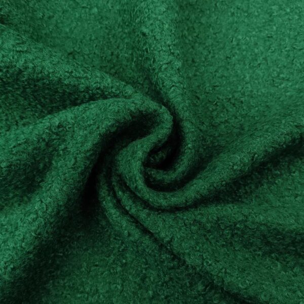 Tessuto per cappotto Bouclè tinta unita verde smeraldo