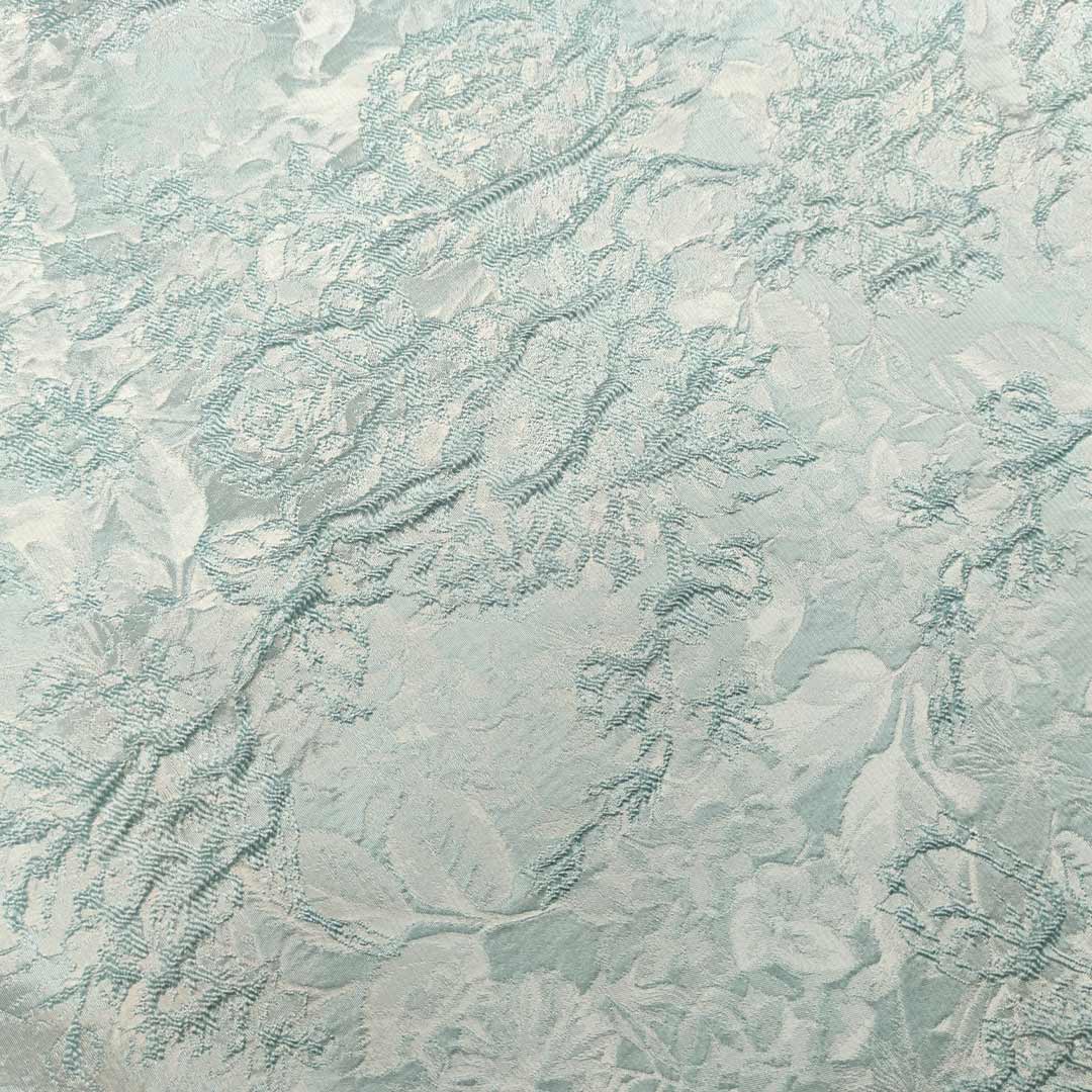 Tessuto Broccato in seta motivo astratto acquamarina
