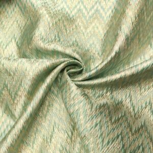 Tessuto Broccato in seta motivo astratto oro - tiffany