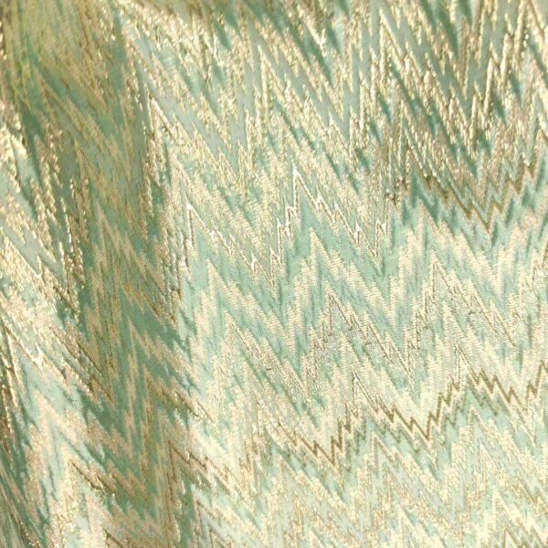 Tessuto Broccato in seta motivo astratto oro - tiffany