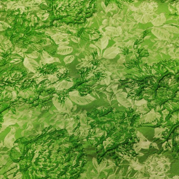 Tessuto Broccato in seta motivo astratto verde prato