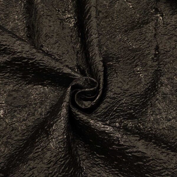 Tessuto Broccato in seta motivo astratto nero