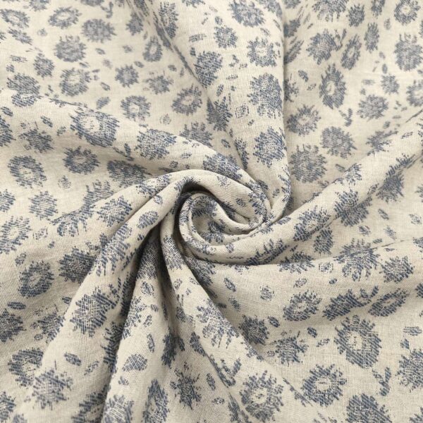 Tessuto Broccato in cotone a fantasia motivo astratto panna - carta da zucchero