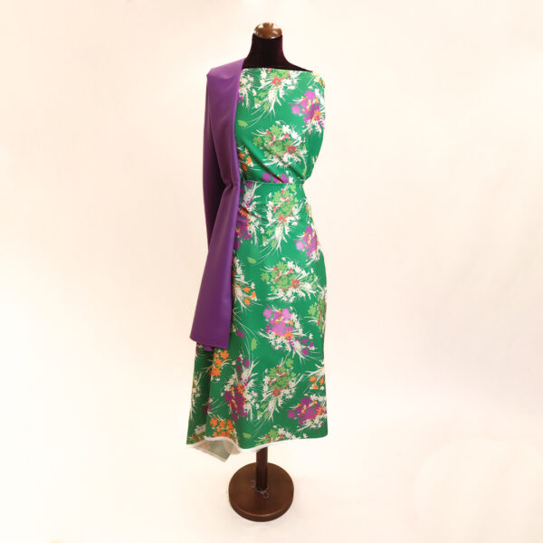 Tessuto Panno per cappotto abbinato a Tessuto Cady elasticizzato a fantasia