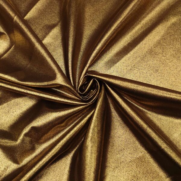 Tessuto Cady Elasticizzato spalmato marrone - oro