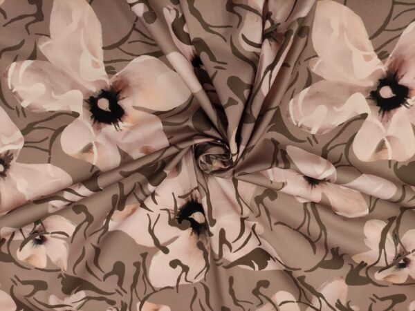 Tessuto Cotone a fantasia motivo floreale rosa