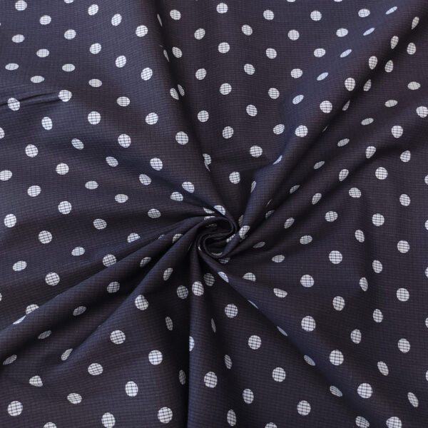 Tessuto Cotone a fantasia motivo pois celeste - blu