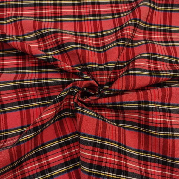 Tessuto Tartan rosso - blu - giallo