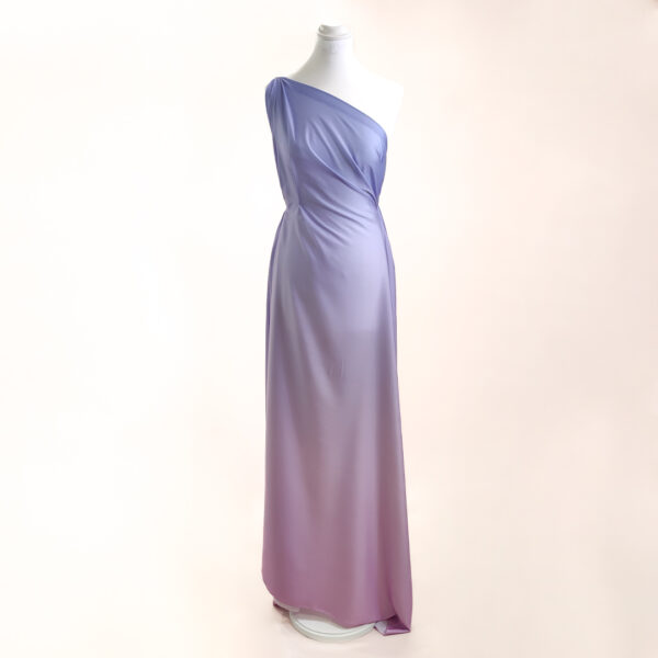 Tessuto Crepe a fantasia motivo sfumato lilla - rosa