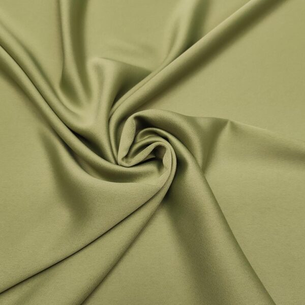Tessuto Crepe Cady elasticizzato tinta unita verde militare