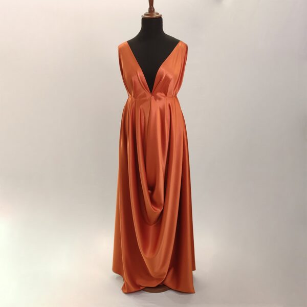 Tessuto Satin in tinta unita ruggine