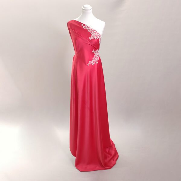 Tessuto Crepe Cady tinta unita corallo