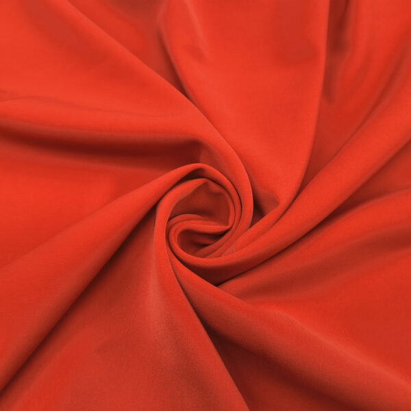 Tessuto Crepe De Chine elasticizzato tinta unita corallo scuro