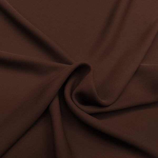 Tessuto Doppio Georgette in tinta unita marrone