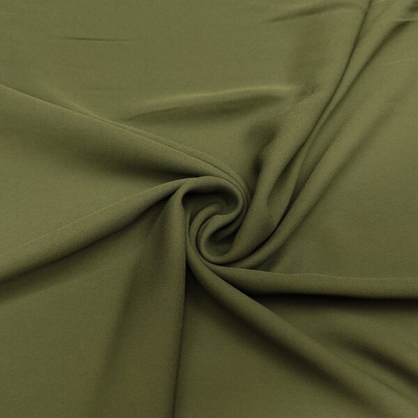 Tessuto Doppio Georgette in tinta unita verde militare