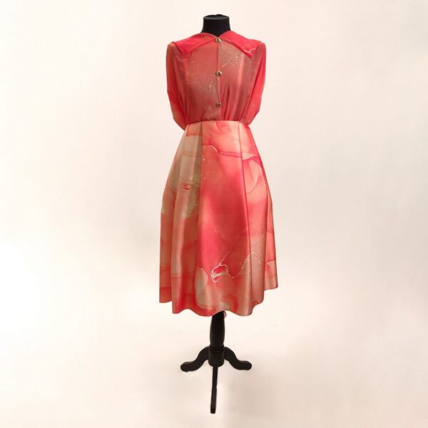 Tessuto Duchesse a fantasia abbinato a Tessuto Chiffon a fantasia