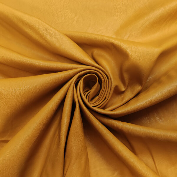Tessuto Ecopelle tinta unita senape