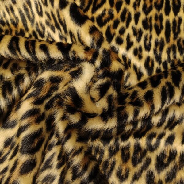 Tessuto Ecopelliccia a fantasia motivo animalier beige - nero - tabacco