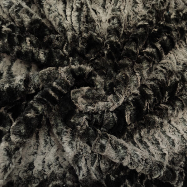 Tessuto Eco Pelliccia motivo sfumato grigio - nero
