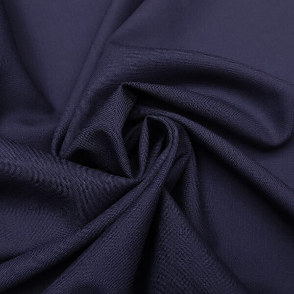 Tessuto fresco lana in tinta unita blu diplomatico