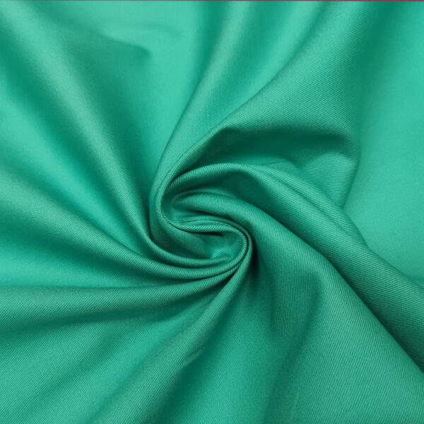 Tessuto Gabardine di cotone tinta unita verde tiffany