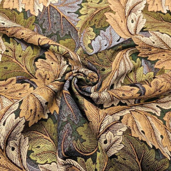 Tessuto per arredo Gobelin a fantasia motivo floreale lilla - verde - ocra - beige