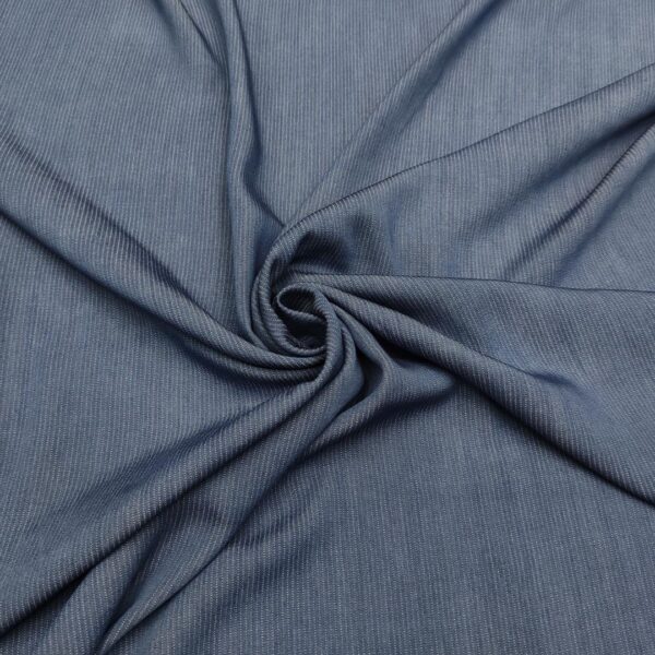 Tessuto Jeans Chambray a fantasia motivo rigato blu - bianco