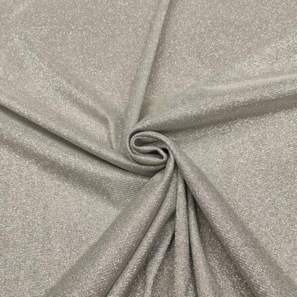 Tessuto Jersey glitter argento
