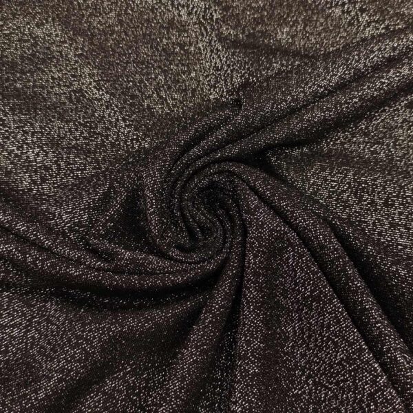 Tessuto Jersey leggero lurex tinta unita nero - argento