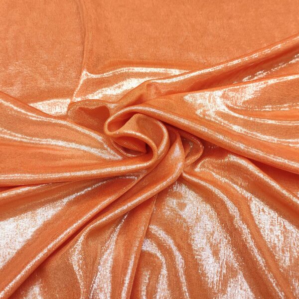 Tessuto Jersey spalmato arancione - argento