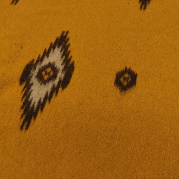 Tessuto lana cotta a fantasia motivo astratto ocra - marrone