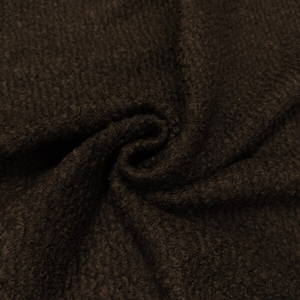Tessuto Lana Cotta bouclè tinta unita nero