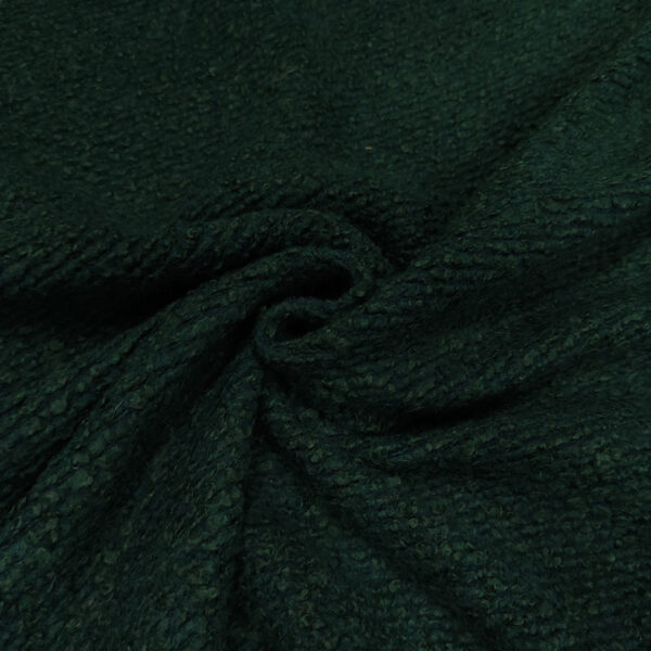 Tessuto Lana Cotta bouclè tinta unita verde bottiglia