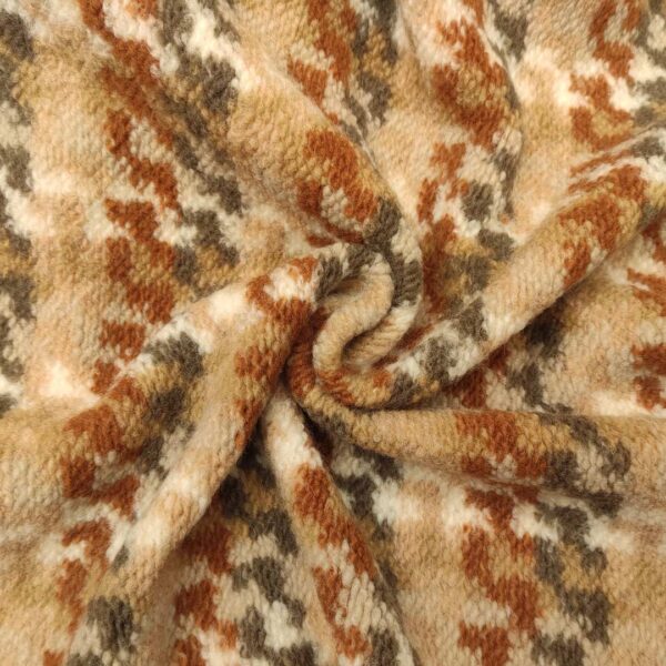 Scampolo di Tessuto Lana Cotta motivo quadri beige - coccio - grigio