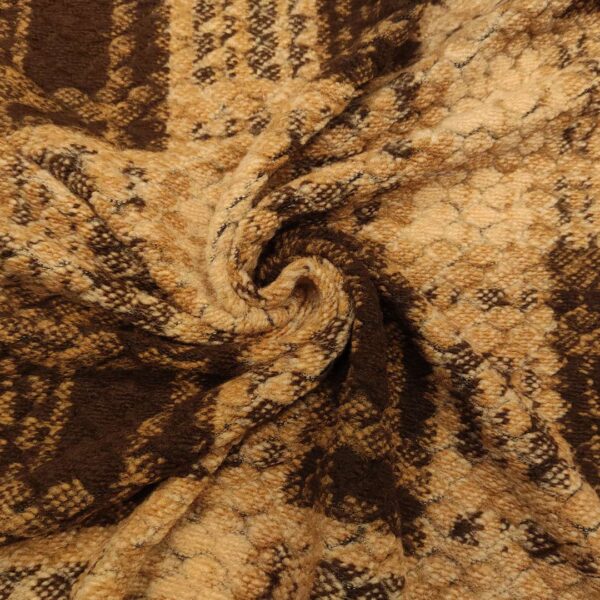 Tessuto Lana Cotta motivo quadri marrone - cammello