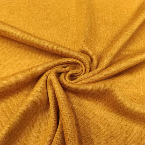 Tessuto Maglia Mano Cashmere in tinta unita ocra