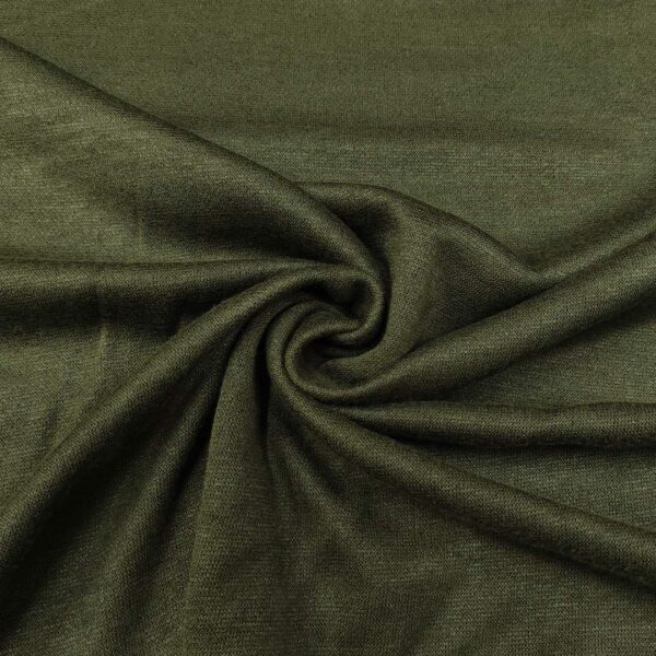 Tessuto Maglia Mano Cashmere in tinta unita verde militare