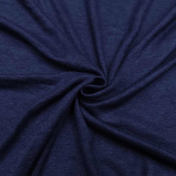 Tessuto Maglia Mano Lana Angoretta in tinta unita blu navy