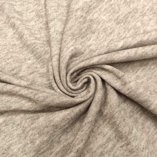 Tessuto Maglia Mano Lana Angoretta in tinta unita grigio chiaro