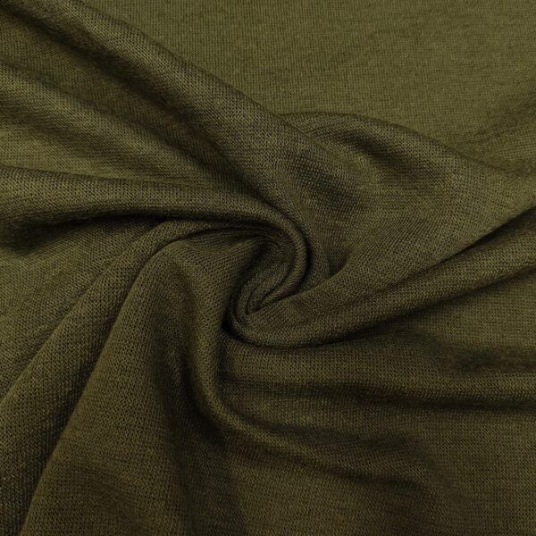 Tessuto Maglia Mano Lana in tinta unita verde  militare