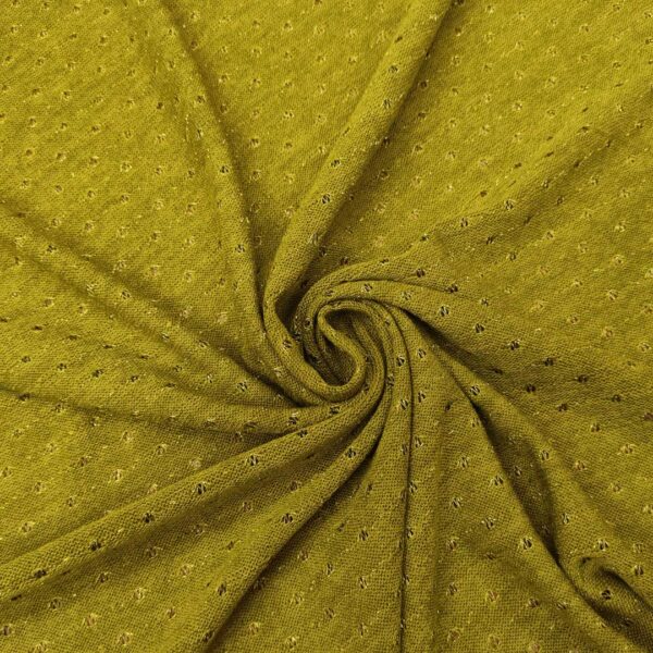 Tessuto Maglia Mano Lana traforata lurex verde lime