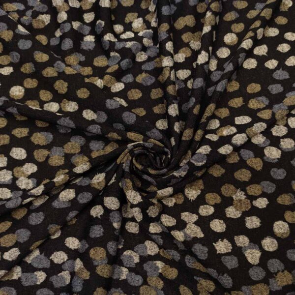 Tessuto Jersey peso autunnale a fantasia motivo pois grigio - marrone - beige