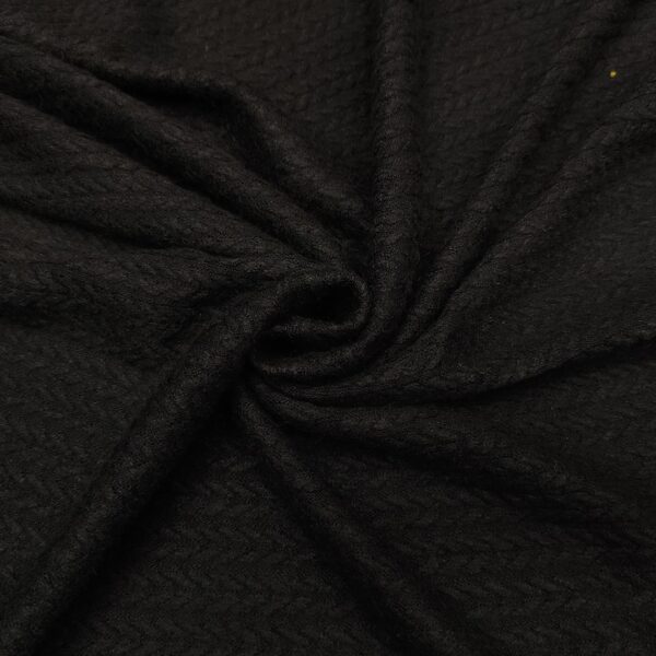 Tessuto Maglia Mano Cashmere motivo treccia tinta unita nero