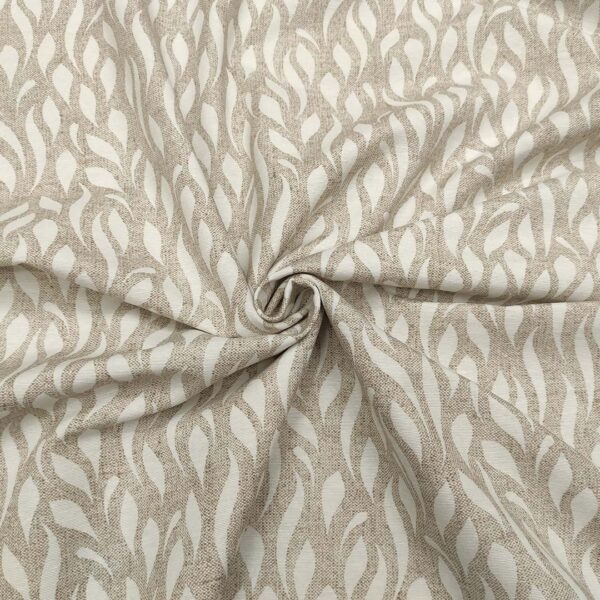 Tessuto Misto Cotone per arredo a fantasia motivo astratto beige - bianco
