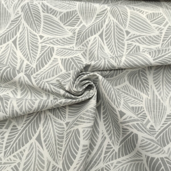 Tessuto Misto Cotone per arredo a fantasia motivo astratto bianco - grigio